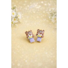 Nati Co Tatlı Ayıcık Figürlü Mor Renk Pens Toka 2’li