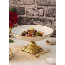 SEÇKİNEV Seçkinev Iyon Porselen 26CM Metal Döküm Ayaklı Sunum Tabağı