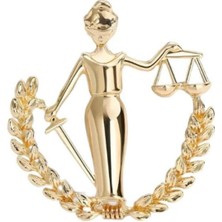 Punky Store Adalet Figürlü Gold Broş – Themis Terazili Yaka Broşu, Avukat ve Hukuk Temalı Aksesuar