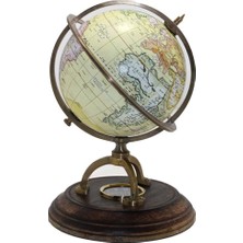 Özbience Dekoratif Pusulalı Dünya Küre 25X15 Cm, Şık ve Detaylı Tasarım