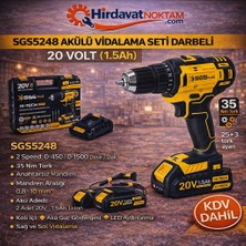 SGS5248 Akülü Vidalama Seti Darbeli 20V (1.5AH) Çift Batarya