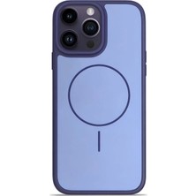 Ennar iPhone 15 Pro Max Uyumlu Magsafe Destekli Premium Soft Silikon Kılıf Mavi