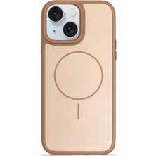 Ennar iPhone 11 Uyumlu Magsafe Destekli Premium Soft Silikon Telefon Kılıfı Kahverengi