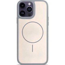 Ennar iPhone 16 Pro Max Uyumlu Magsafe Destekli Premium Soft Silikon Kılıf Gri