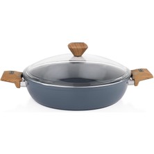 Schafer Fiesta Seramik Basık Tencere - Siyah / Açık Kahverengi - 30 cm