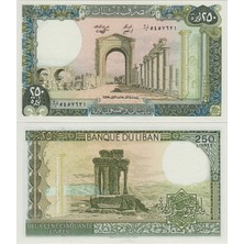 Banknoting Lübnan 250 Livre 1988 Büyük Boy. Çil Kondisyon.