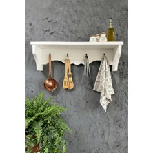 İda Wooden Dekoratif Terek -  Duvar Rafı & Askılık – 4 Askılı Dekoratif Mutfak ve Antre Tereği - Rafı