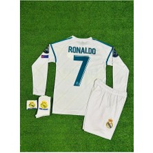 Legent Lady R.e.a.l Madrid 2018 Kiev Şampiyonlar Ligi Cristiano Ronaldo Uzun-Kol Çocuk Forması 4'lü (Armalı)