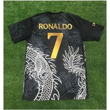 Legent Lady Cristiano Ronaldo 2023/24 Yeni Sezon Dragon Desenli Özel Konsept Forması (Black)