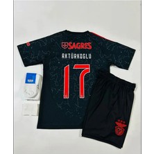 Legent Lady Benfica 2024/25 Yeni Sezon Kerem Aktürkoğlu Deplasman Çocuk Forması 4'lü Set (Black)
