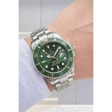 Showtime Gümüş-Yeşil Paslanmaz Çelik Erkek Kol Saati