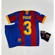 Legent Lady F.c B.a.r.c.e.l.o.n.a 2011 Sampiyonlar Ligi Finali Gerard Pique Nostalji Çocuk Forması (Armalı Set)