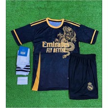 Legent Lady R.e.a.l M.a.d.r.i.d 2024/25 Yeni Sezon Kylian Mbappe Konsept Çocuk Forması 4'lü Set (Black-Gold)