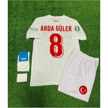 Legent Lady Türkiye Euro 2024 A.r.d.a-G.ü.l.e.r 8 Numara Çocuk Forması 4'lü Set (Beyaz)