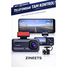 MPIA Wifi 1080P Araç Içi 3 Kameralı LCD Ekranlı Gece Görüşlü G-Sensör Geri Görüş Kamera Türkiye Garantili