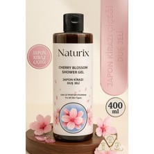 Naturix Japon Kirazı Çiçeği Duş Jeli 400 ml Nemlendirici Çiçek Kokulu Vücut Temizleme Duş Jeli Günlük