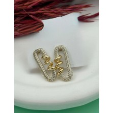 Taqi'm Jewelry Gold Işıltılı Çelik Küpe