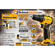SGS5147 12V 1.5AH Li-Ion Akülü Vidalama Seti – 30NM Çift Devirli