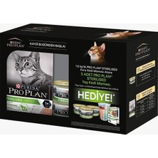 Pro Plan Sterilised Somonlu Kısırlaştırılmış Kedi Maması 1,5 kg (85GR x 3 Adet Yaş Mama) Hediyeli
