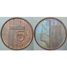 Banknoting Hollanda 5 Cent 1986.