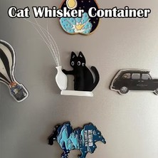 Exelox Kedi Bıyığı Toplayıcı Vazolu Buzdolabı Süsü (Magnet)