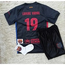 Legent Lady F.c B.a.r.c.e.l.o.n.a 2024/25 Lamine Yamal Siyah Deplasman Çocuk Forması (Armalı Set)