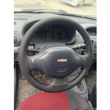 Hasbay Dikişli Direksiyon Kılıfı Noktalı Deri Siyah Dikişli Re.nault Clio Fotoğraftaki Direksiyon Için