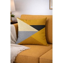 Hardal Rengi Asimetrik Desen Yastık Kırlent Kılıfı SHKRL1121