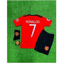 Legent Lady M. Unitedd 2022-23 Yeni Sezon Ronaldo Çocuk Forması 4'lü Set (Armalı)