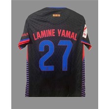 Legent Lady Barcelona 2024/25 Yeni Sezon Lamine Yamal 27 Numara Deplasman Forması (BLACK)7467564897659