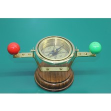 Özbience Şık ve Dayanıklı Masa Üstü Pirinç Pusula Dekoru