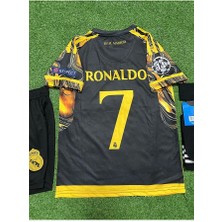 Legent Lady R.madridd 2024/25 Sezonu Cristiano Ronaldo Konsept Çocuk Forması 3'lü Set (Black-Yellow)