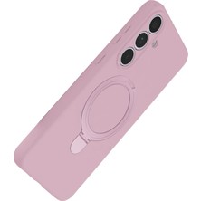 Marsilyan  Samsung Galaxy S25 Fe Regal Magsafe Standlı Kapak - Açık Pembe