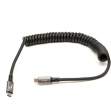 Levels MF-AVDC10S Spiral Type-C To Type-C Kablo 2m, USB 3.2, 4K 60Hz Görünütü, 20GBPS Data, 100W Hızlı Şarj (Tether Kablo, Thunderbolt 3)