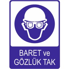 Baret ve Gözlük Tak Yüksek Kalite Dekota Baskı – 3 mm Forex Uyarı Tabelası 25 cm × 35CM