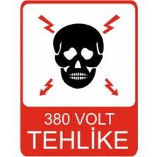 380 Volt Tehlike Uyarısı (Elektrik) Dekota Baskı – 3 mm Forex Uyarı Tabelası 25 cm × 35CM