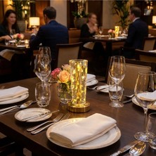 Plentiful Silindirik Kristal Altın Toz Model LED Masa Lambası – Gold Tabanlı, Dokunmatik, 3 Renk Işık