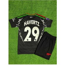 Legent Lady Arsenal 2024/25 Yeni Sezon Kai Havertz Deplasman Çocuk Forması 2'li Set (Black)