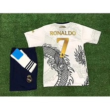 Legent Lady R.e.a.l.m.a.d.r.i.d 2023/24 Sezon (Ejderha) Desenli Cristiano Ronaldo Çocuk Forması 3'lü Set (Byz)