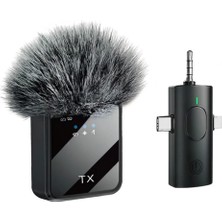 Zilvana Kablosuz Tüylü Yaka Mikrofonu F11 Model 3'ü 1 Arada Type-C Apple 3.5mm Uyumlu Tekli Set Tak Çalıştır