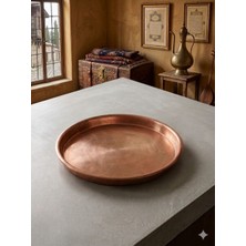 Atölye Asya Premium El Işçiliği Saf Bakır Sunum Tepsisi - 33 cm (1.3 Kg)