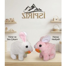 İspiriz Ispiriz Sesli Zıplayan Havuçlu Peluş Minikoyuncak Tavşan Emekleme Arkadaşı Sevimli Bunny