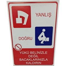 Doğru Yük Kaldırma Talimatı Dekota Baskı – 3 mm Forex Uyarı Tabelası 20 cm × 30CM