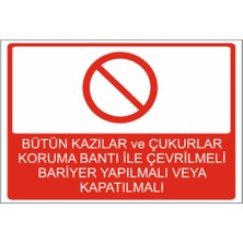 Bütün Kazılar ve Çukurlar Koruma Bantı Ile Çevrilmeli Bariyer Yapılmalı Veya Kapatılmalıdır Dekota