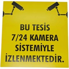 Kamera Ile Izlenmektedir Levhası – 3 Mmdekota Üzeri Folyo Baskı Uyarı Tabelası 25 cm × 25 cm