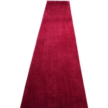 Zehra Abla Halı Yeni El Dokuma Başyapıt Tek Renk Koyu Kırmızı Burdur Yolluk Yün Halı 6976