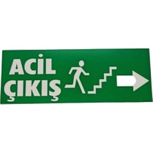 Acil Çıkış Kapısı Sağ Ok Levhası – 12×30 cm – 5 mm Dekota – Acil Durum Yönlendirme Tabelası