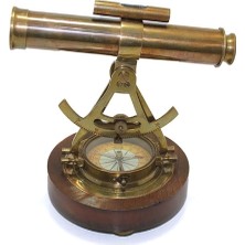 Özbience El Yapımı Ahşap Pirinç Pusulalı Masa Dürbünü, Şık ve Fonksiyonel Tasarım