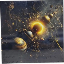 Altın Işıltılı Gezegenler Dekota Tablo Duvar Tablosu Duvar Resmi Dekor