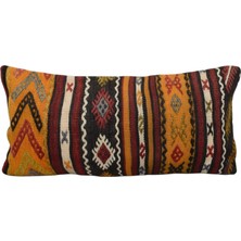 Zehra Abla Halı Yeni El Dokuma Dekoratif Lumbar Kilim Kırlent Yastık Kılıfı 7204